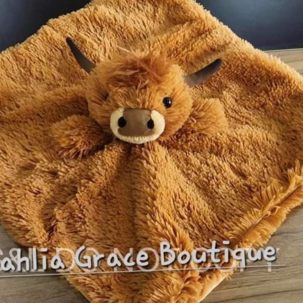 Cow/Highland Lovey Fleece NEW - Picture 5 of 8